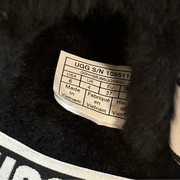 New without tags Ugg black fluff yeah shearling sling back slipper - Picture 12 of 13